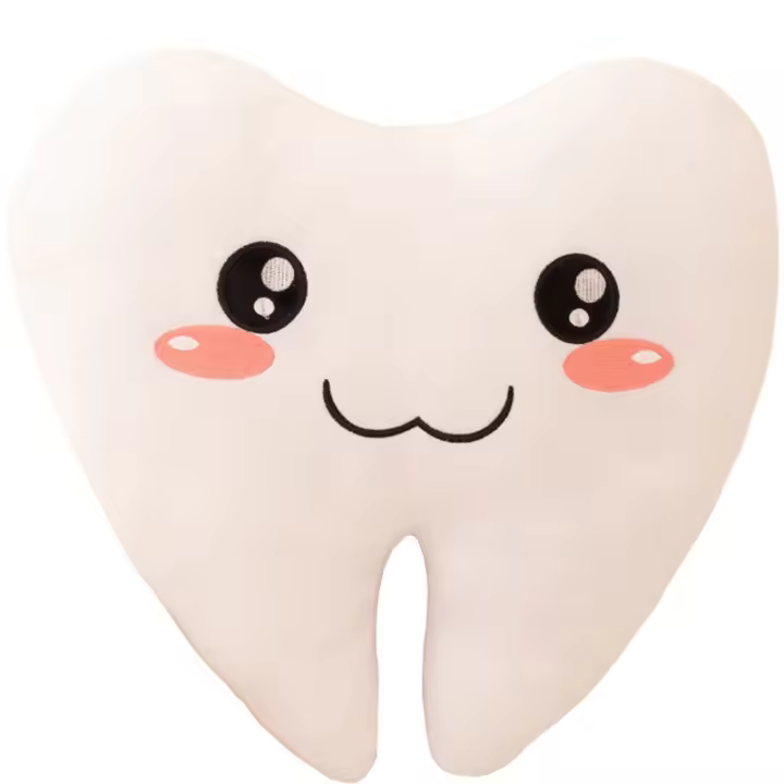 Almohada De Simulación Creativa Y Linda Para Niños Juguete De Peluche De Cuidado Dental Forma De Dientes Regalo Para Todas Las Edades - 1