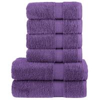vidaXL Juego de toallas 6 piezas 100% algodón 600 gsm toalla Color Marrón,  Morado,  orange y mas - details 1