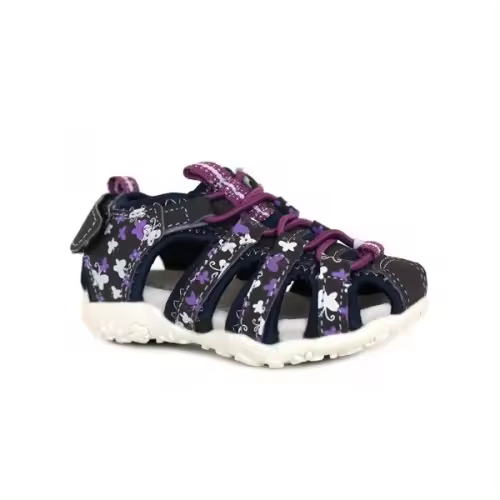 Sandalia deportiva Huran 400121 para niña con cierre de velcro y estampado de flores - 1
