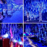 Luz De Lluvia De Meteoros Solar 30cm Con 8 Tubos Y 192 LEDs Luces De Hadas Impermeables Para Decoración De Navidad - details 21