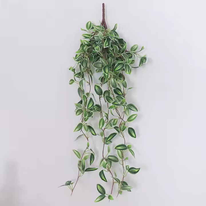 Planta Artificial De Vínculo Largo Para Pared Hojas Verdes De Árbol Silken Rattan Decoración Para Hogar Jardín Bodas Mesa Central - 1