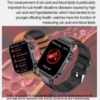 Reloj inteligente Bluetooth ET580, llamada salud ejercicio frecuencia cardíaca ECG HRV oxígeno en sangre lípidos en sangre ácido úrico azúcar en sangre - details 0