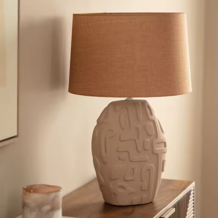 Ledkia Lámpara de Mesa Cerámica Surab - Diseño Étnico Sofisticado - 1