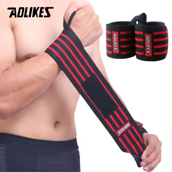 AOLIKES 1 Par De Banda Para Muñeca Soporte De Pesas Para Gimnasio Entrenamiento De Crossfit Y Powerlifting Correas De Apoyo Para Adultos Material De Poliéster - 1
