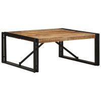 vidaXL Mesa de centro de madera maciza de mango rugosa en dimensiones 100x100x35 cm/100x50x35 cm/80x40x35 cm y más | estructura resistente ideal para salón dormitorio o estudio - details 4