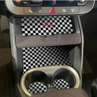 6Pcs Tapete De Cuero Antideslizante Para Puerta De Coche Mini Countryman U25 2024 2025 Soporte De Taza Y Ranura Decorativo - details 5