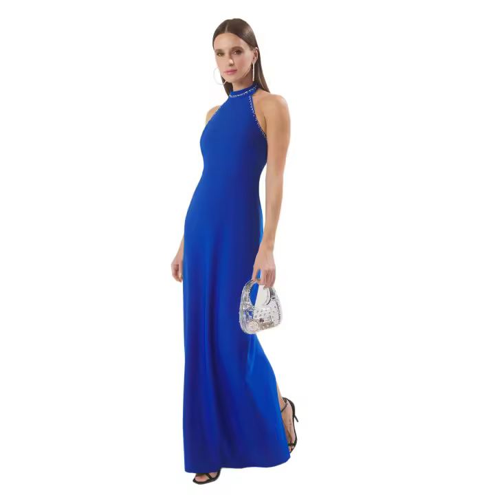 Trendyol Black Stone Print Woven Long Elegant Evening Night Graduation Dress Tprss25Ae00153 - 1