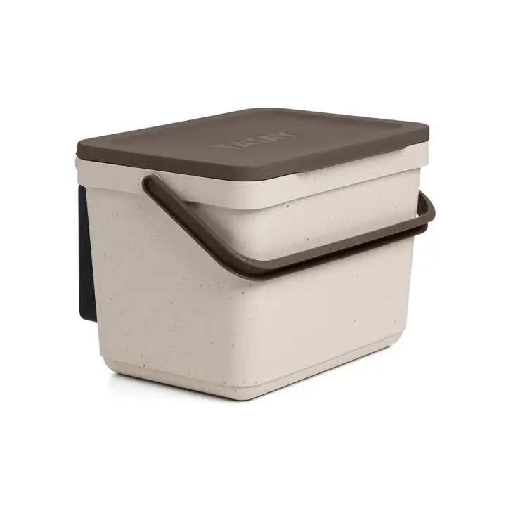 TATAY Smart Ecohome - Cubo Orgánico Soporte 6L Plástico 100% Reciclado. Marrón - 1