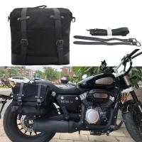 Bolsa De Silla Retro Para Motocicleta Impermeable Gran Capacidad Bolsa Lateral De Motocicleta De Lona De Cera Vintage - details 23