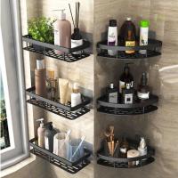 Estante De Almacenamiento De Pared Sin Perforar De Aleación De Aluminio Organizador De Ducha Para Baño Y Cocina Unidad De Estante De Esquina - details 2