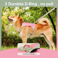 Harnés De Cuero PU Suave Para Perros Medianos Y Grandes Con Manija Ajustable Para Chihuahua Bulldog Vestido De Dama Para Mascotas - details 6