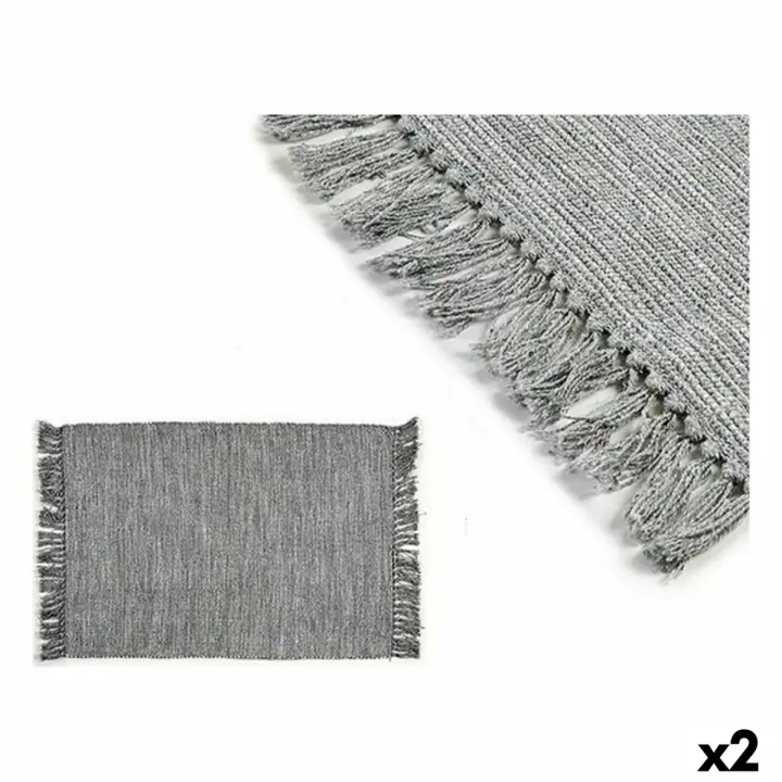 Alfombra Gris 10 x 10 x 40 cm 180 x 120 x 1 cm (2 Unidades) - 1