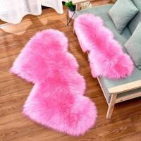 Alfombra De Piel De Oveja Falsa En Forma De Corazón Doble Suave Y Abrazable Alfombra De Zona Para Sala De Estar Decoración De Cama Alfombra Antideslizante Resistente Al Desvanecimiento Para Uso Doméstico Y Hotel - details 12