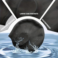 Manga De Natación Durable De Silicona DIZETION Con Bolsillos Para Los Oídos Para Adultos Y Adolescentes Protege El Cabello Largo Y Proporciona Alta Elasticidad - details 2