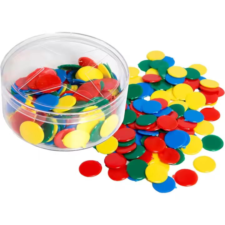 C.A - Fichas de colores para juegos de mesa | Set de 100 fichas para juego de mesa | Fichas contadoras para todo tipo de juegos | 25 fichas de cada color: rojo, verde, azul y amarillo (100und) - 1