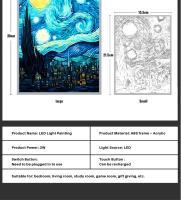 Lámpara De Noche LED Artística De Van Gogh Estrella De La Noche Decoración Para Habitación Y Sala De Estar 3 Modos De Luz Fría Neutra Caliente - details 10