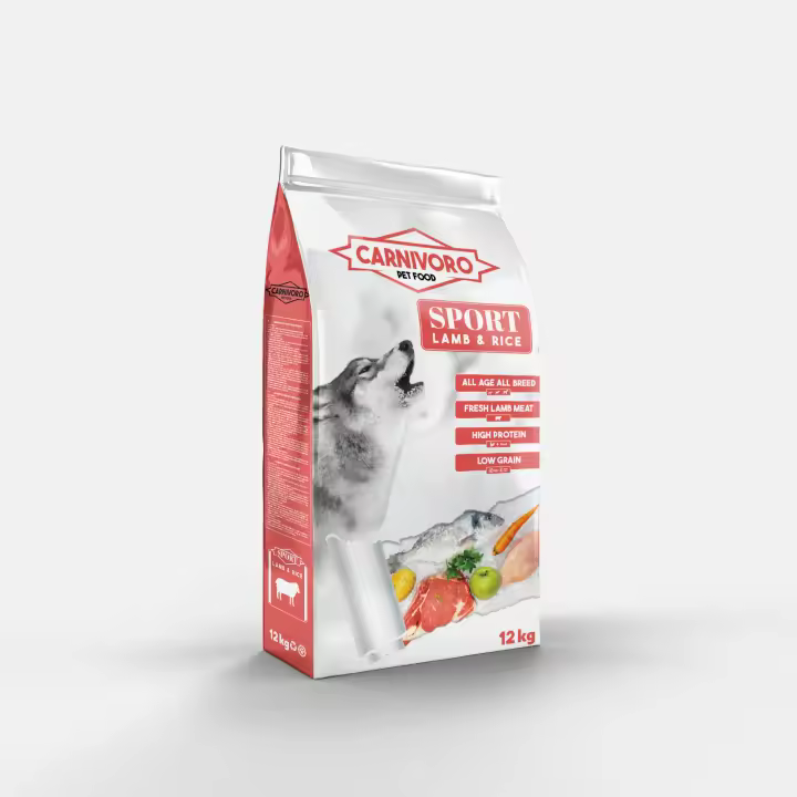 Carnivoro Sport Cordero y Arroz Alta Energía 12 Kg - Alimento Seco para Perros - 1