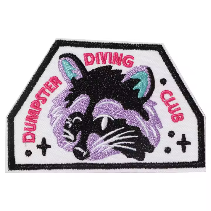 1PC Parche Bordado De Humor 'Club De Diversión En La Basura' Para Ropa Chaquetas Gorras Y Bolsos Material Poliéster Unisex - 1