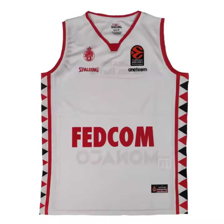 Camiseta AS Monaco Basket Spalding Euroliga blanca Spalding - 1
