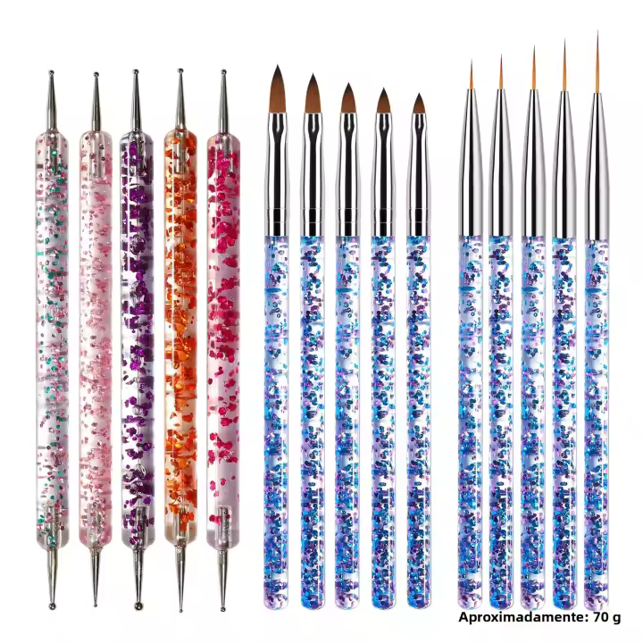 Juego De Pinceles Para Acrylic Nails Arte De Uñas Decoración Dibujando Herramientas De Manicura Diseño De Uñas Accesorios De Maquillaje - 1