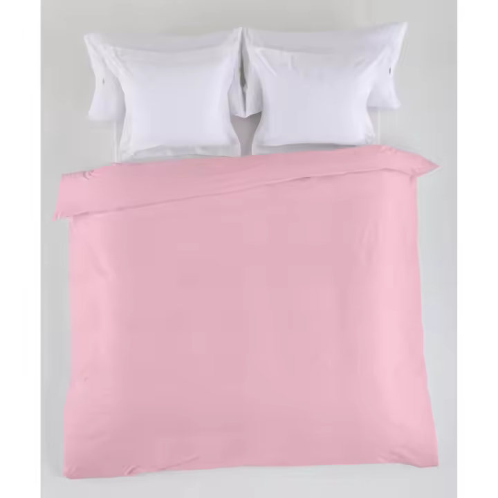 FUNDA NORDICA lisa color rosa - Cama de 150/160 (1 pieza) - 50% algodón / 50% poliéster - 144 hilos. Gramage: 115 - Fijalo - 1