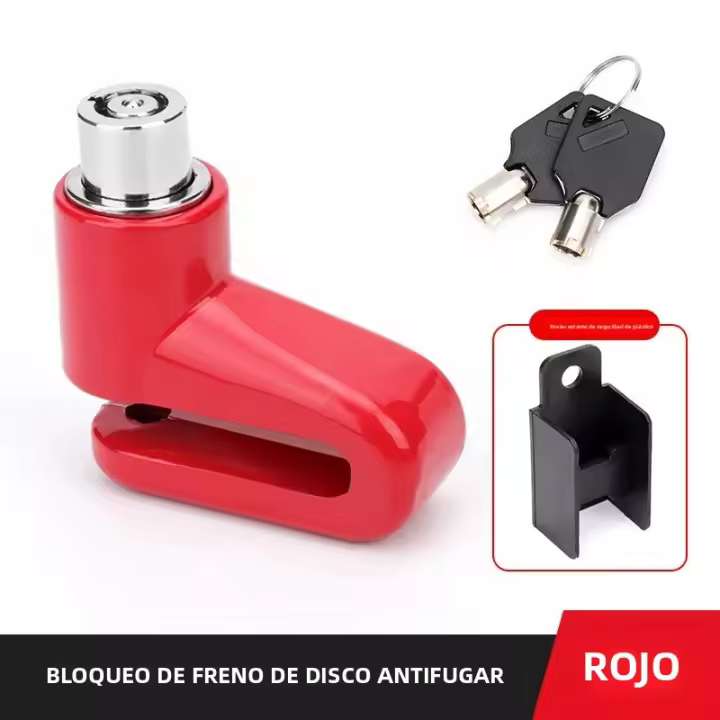 Cerradura De Rueda Antirrobo Para Bicicleta De Motocicleta Bloqueo De Freno Disco Seguridad Para Bicicletas De Montaña Y Carretera Con Llaves - 1