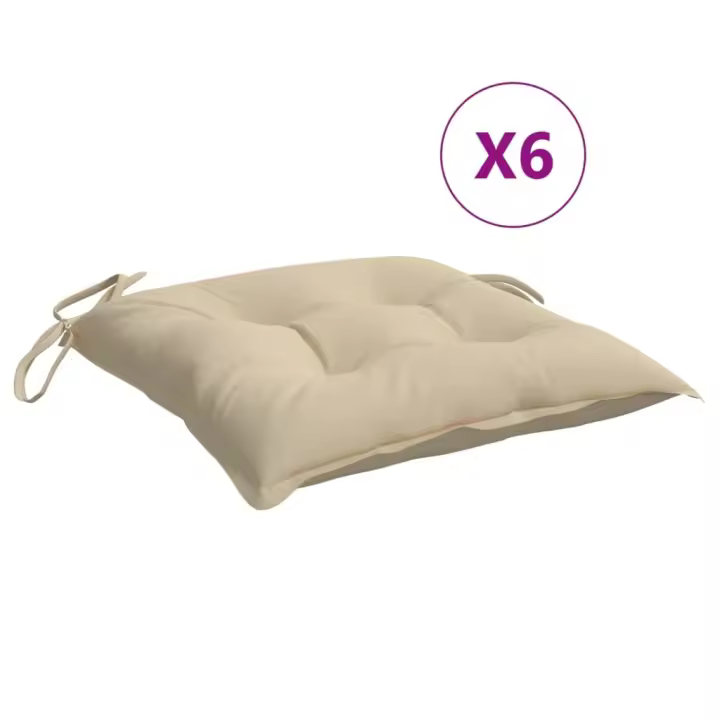 Fundas para palets 6 Unidades lienzo Oxford beige 50x50x7 cm - 1