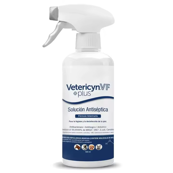Vetericyn VF plus líquido 500 ml Solución antiséptica para limpiar y tratar heridas, quemaduras e infecciones en animales de todas las especies Urano - 1