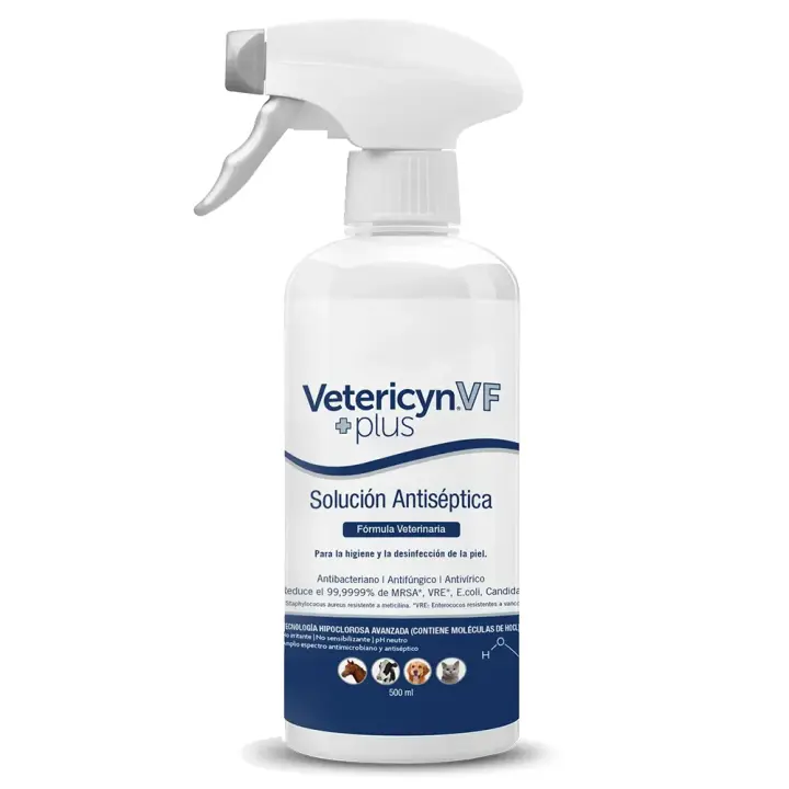 Vetericyn VF plus líquido 500 ml Solución antiséptica para limpiar y tratar heridas, quemaduras e infecciones en animales de todas las especies Urano - 1