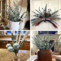 10pcs Hojas De Eucalipto Artificiales Ramas Para Decoración De Flores En Casa Centros De Mesa Bodas Navidad 10 Piezas - details 5