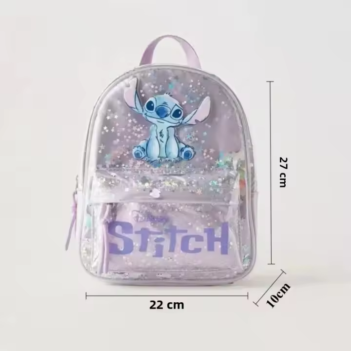 Nueva Mochila De Escuela Disney Con Diseño De Stitch Y Sequinias Para Niños Y Niñas Estilo Moda Y Versátil Para Jardín De Infantes - 1