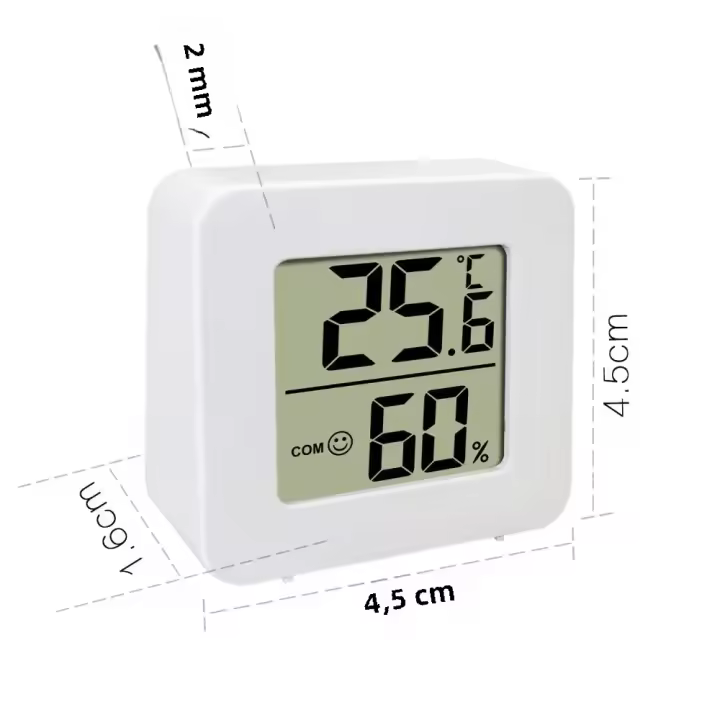 Mini Higrómetro Termómetro LCD Para Interior Medidor De Temperatura Y Humedad Digital Con Sensor Pared Montado - 1
