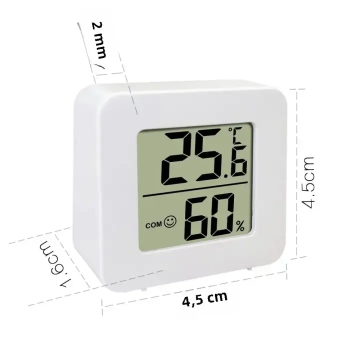 Mini Higrómetro Termómetro LCD Para El Hogar Medidor De Temperatura Y Humedad Digital Con Sensor Pantalla De Pared - 1