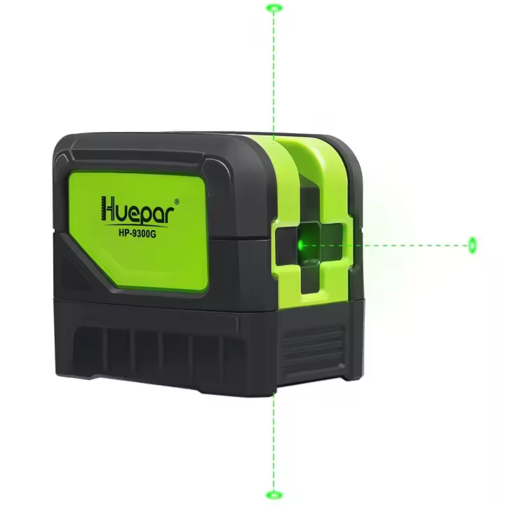 Huepar 9300G Nivel De Láser Verde Con Puntos De Plomo Para Soldadura Y Posicionamiento De Referencia Tamaño 15x13x11 Cm Precisión Mm a 10m Clase De Láser 2 IEC/EN60825-1/2014 Poder &lt;1mW Fuente De Alimentación 2 * AA (LR6) Distancia De Trabajo 60m (100 ... - 1