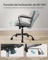 Silla Ergonómica de Escritorio con Reposabrazos Individuales - Silla Giratoria de Oficina con Inclinación y Altura Ajustable, Ideal para Dormitorio u Oficina - details 17