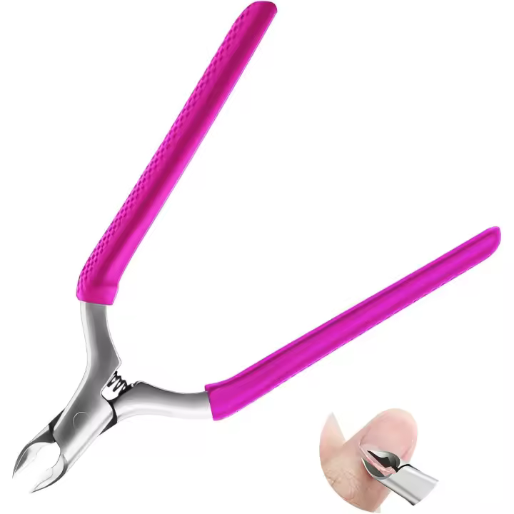 Pinza para cutículas, removedor de cutículas Herramientas profesionales para quitar cutículas de manicura y pedicura Cortaúñas de acero inoxidable Rosa roja - 1