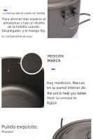 Juego De Cocina De Camping Widesea En Titanio Cañón De Turismo Para Piqueniques Y Senderismo Con Capacidad De 1.3L - details 3