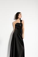 PuntoSalao Vestido midi asimétrico satinado elegante para fiesta para mujer - details 0