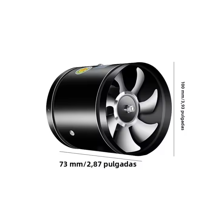 Ventilador De Extractor Silencioso Y Potente Para Cocina Tamaño 4/6/8 Pulgadas Booster Fan Metálico Para Tubo De Aire HVAC Ventilador De Ventilación - 1