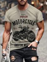 Camiseta De Motociclista 2024 Para Hombres Estilo Vintage Con Impresión 3D Corta Cuello Redondo Oversize Moda De Calle Tejido Poliéster - details 11
