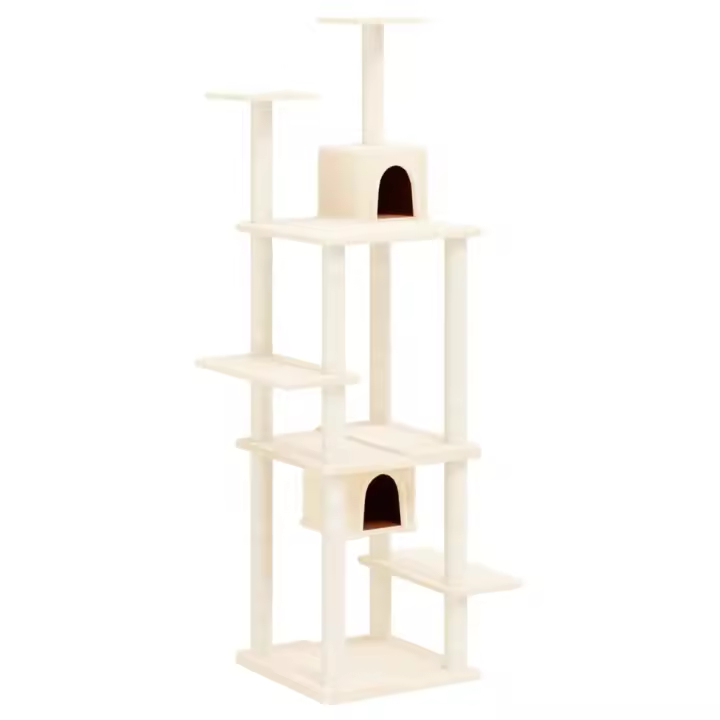 Rascador para Gatos con postes de ISAL Crema 176 cm - 1