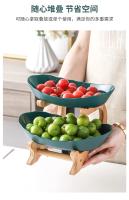 Tazón De Frutas De Madera Con Partición Y Tazón Para Postres Y Pasteles De 2/3 Capas Platos De Cocina Para Comidas Y Snacks Estilo Europeo Color Sólido - details 5