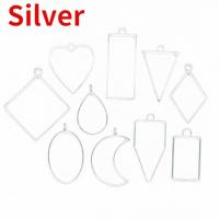 Set De 10 Moldes De Cristal UV Para Resina Epoxy Geométricos De Metal Para La Creación De Colgantes Joyería Collares DIY - details 7