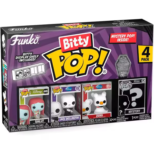 Funko Pack  4 Bitty Pop  Bittys Funko  Pop Pesadilla Antes de Navidad Jack Skellington SAlly Zero Ooogie boogie Lock Schock Barrel Mayor   Funko Pop Nightmare Before Christmas elige Nightmare Before Christmas - 1