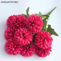 Bola De Flores Artificiales Con 9 Cabezas Chrysanthemum Y Hydrangea Decoración Para El Hogar Y Boda DIY Arreglo De Plantas Verdes - details 2