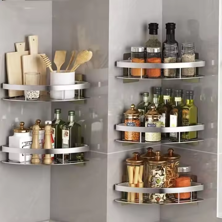 Organizador De Baño Y Cocina Estante De Ducha En Acero Inoxidable Soporte Para Shampoo Estante De Esquina Montado En La Pared Accesorios De Baño Y Cocina - 1