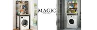 MAGIC SELECT Estantería Superior para Lavadora. Estante Organizador Baño Ahorra Espacio. Estantería Almacenamiento de 3 Niveles de Madera E1 y Acero. - details 0