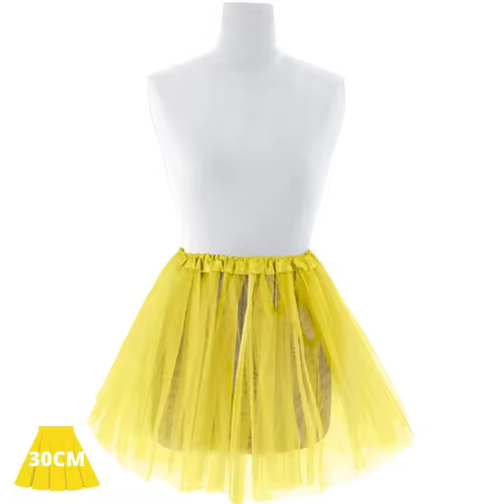Festëën® Falda elástica amarillo - Tutú  Talla adulto (40cm) e infantil (30cm)  Complemento fiesta, carnaval, halloween - Festëën® - 1