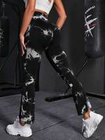 Leggings De Yoga Para Mujer Con Control De Abdomen Alto Y Ajuste Flared En Talla Alta Tie Dye Sin Costuras Pantalones Deportivos Para Gimnasio - details 9