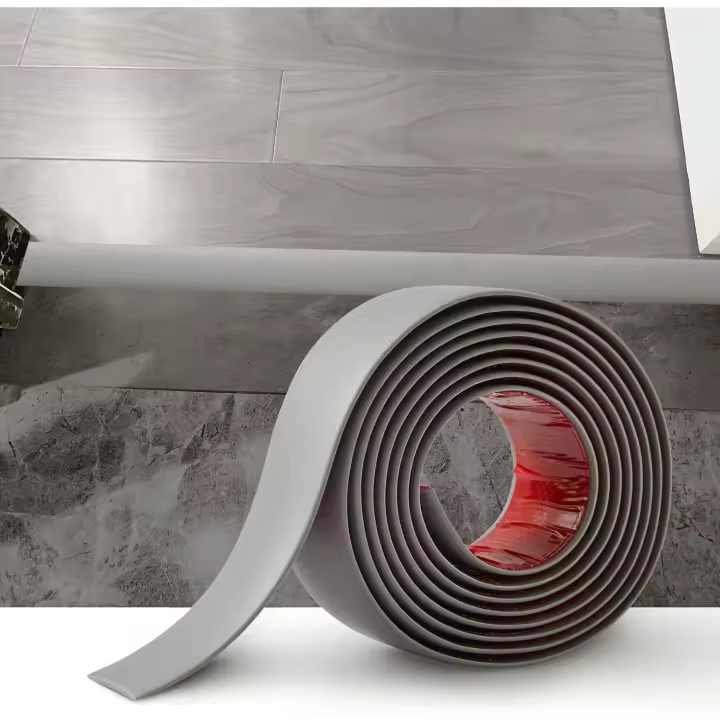 1M Tira de Transición de Piso PVC Tira de Umbral Autoadhesivo Perfil De Transición Tira Borde Suelo Tiras de Cubierta de Piso para Eliminar Juntas Tarima, 5cm Gris - 1